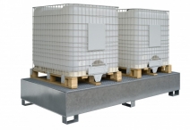 Paleta (wanna) wychwytowa MEGA TC2, stalowa, 1000 l, 2*IBC/KTC - 8 beczek 200 l, ocynkowana